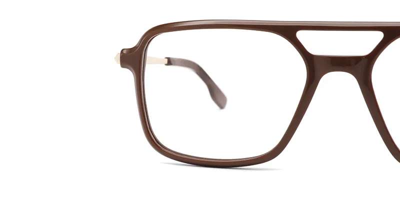 Moneti Eyewear Cielo Aviator Glasses – Brown Eyeglasses - side view