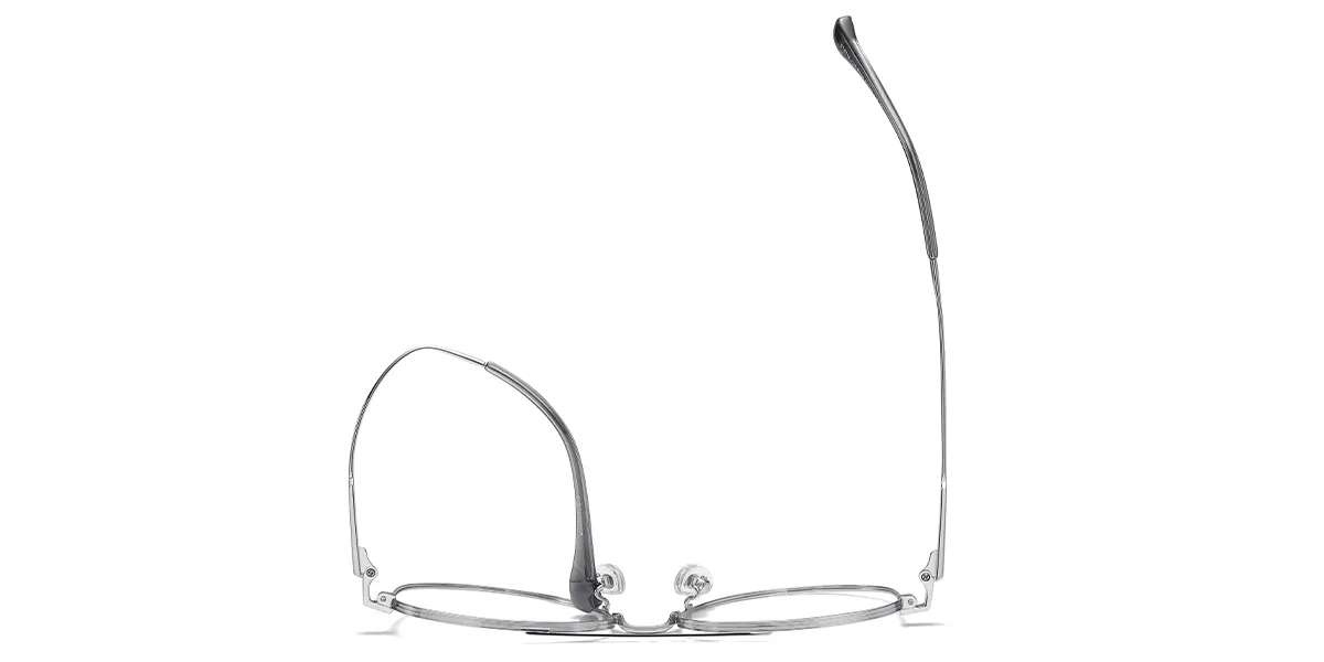 Moneti Eyewear Aurelio Aviator Glasses – Silver Eyeglasses - side view