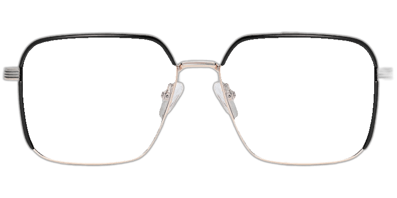 Moneti Eyewear Aurelio Aviator Glasses – Black Gold Eyeglasses - temple view