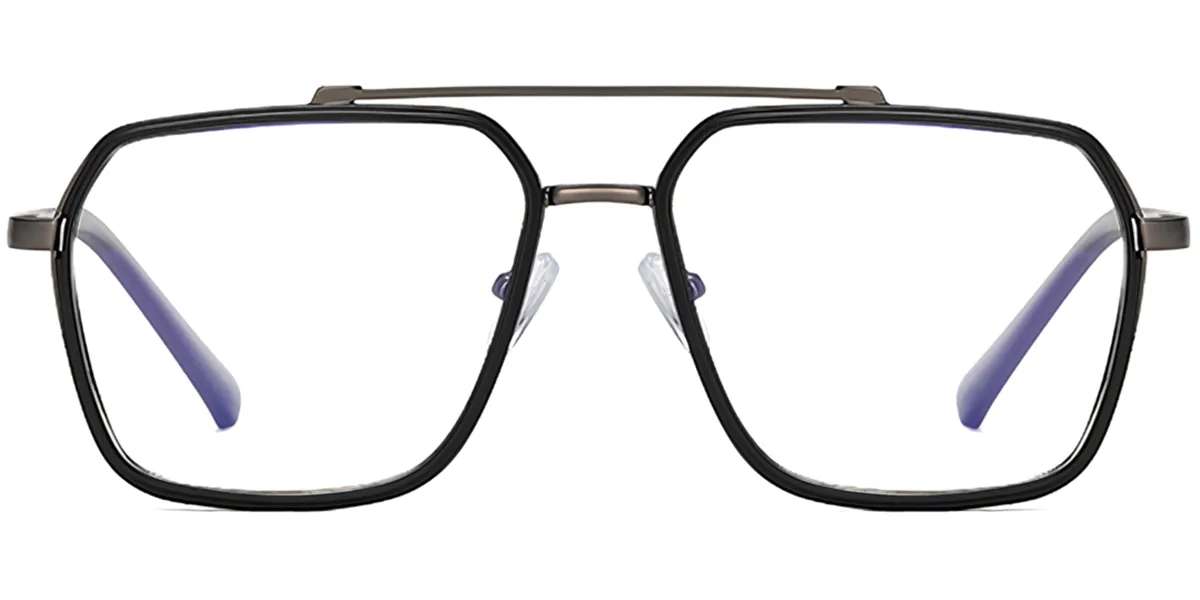 Moneti Eyewear Orion Aviator Glasses – Matte Black Eyeglasses - front view