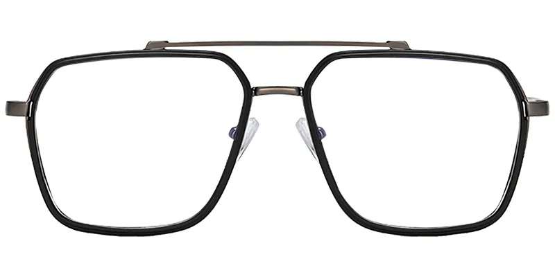 Moneti Eyewear Orion Aviator Glasses – Matte Black Eyeglasses - angle view