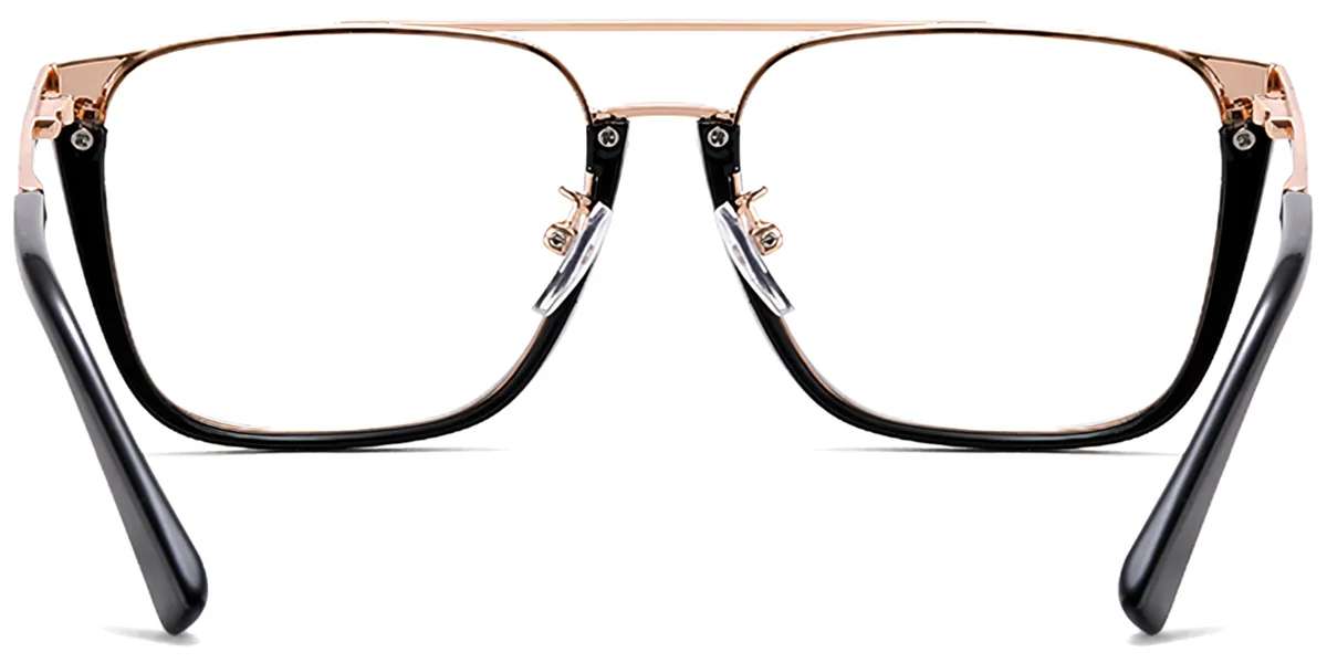 Moneti Eyewear Jetset Aviator Glasses – Black Gold Eyeglasses - front view