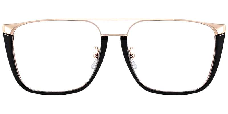 Moneti Eyewear Jetset Aviator Glasses – Black Gold Eyeglasses - angle view
