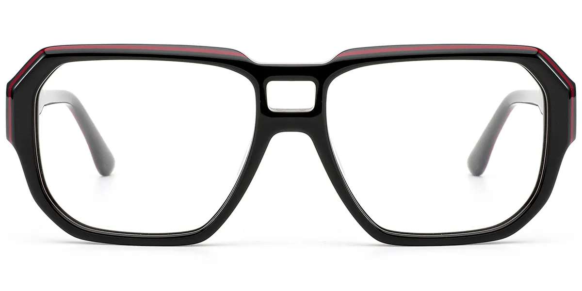 Moneti Eyewear Falcon Aviator Glasses – Black Eyeglasses - angle view