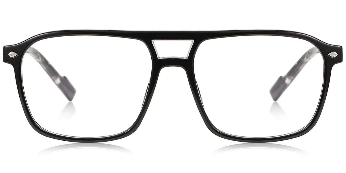 Moneti Eyewear Stratos Aviator Glasses – Black Eyeglasses - angle view