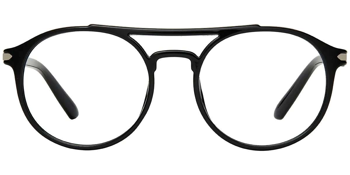 Moneti Eyewear Nova Pilot Aviator Glasses – Bright Black Eyeglasses - side view