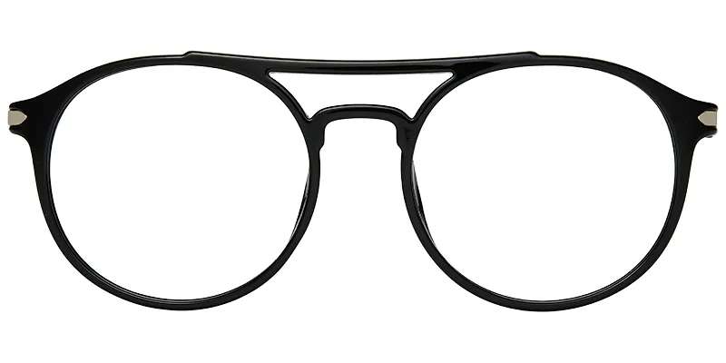 Moneti Eyewear Nova Pilot Aviator Glasses – Bright Black Eyeglasses - temple view