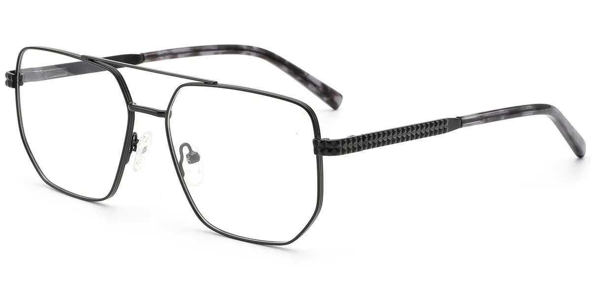 Moneti Eyewear Stratos Aviator Glasses – Black Eyeglasses - side view