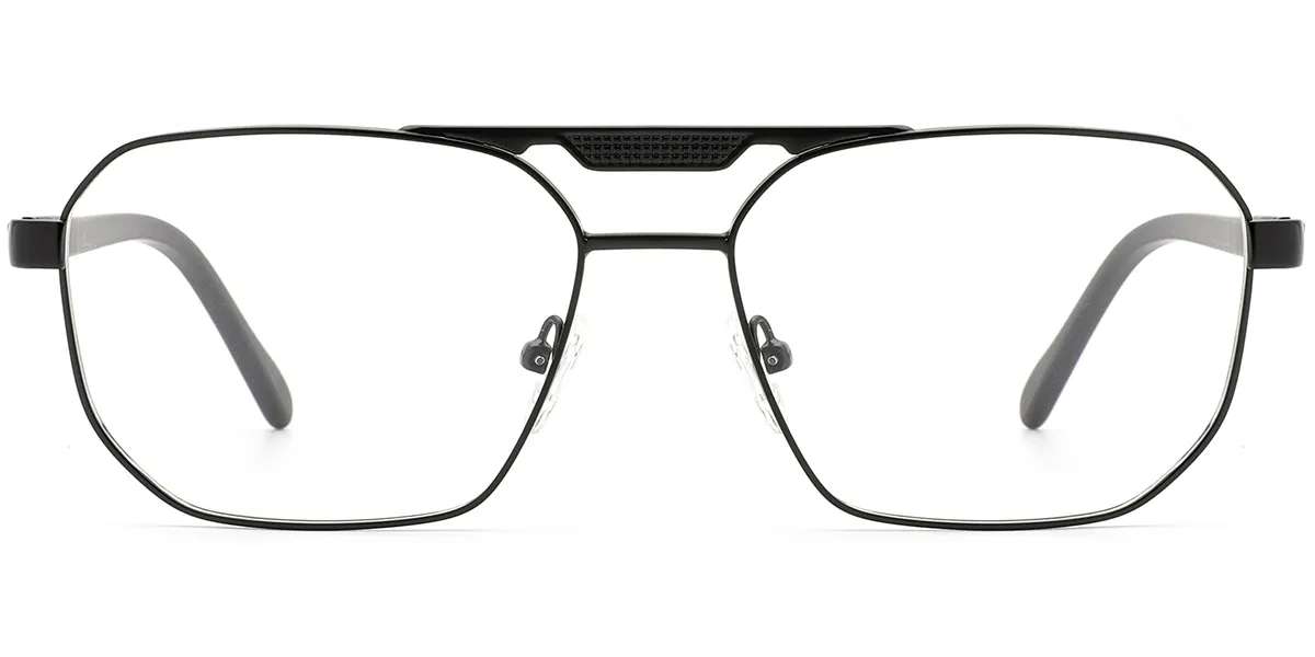 Moneti Eyewear Nova Pilot Aviator Glasses – Black Eyeglasses - front view