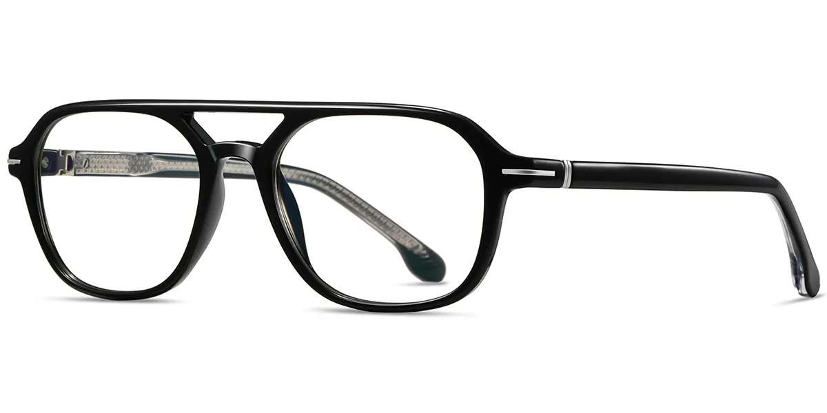 Moneti Eyewear Cielo Aviator Glasses – Black Eyeglasses - front view
