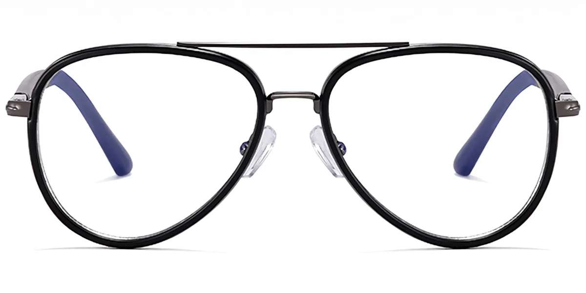 Moneti Eyewear Aurelio Aviator Glasses – Matte Black Eyeglasses - side view