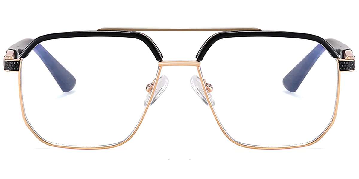 Moneti Eyewear Vanta Rectangle Glasses – Black Eyeglasses - front view