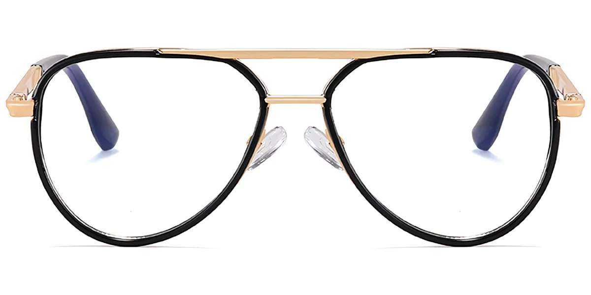 Moneti Eyewear Atlas Aviator Glasses – Black Eyeglasses - front view