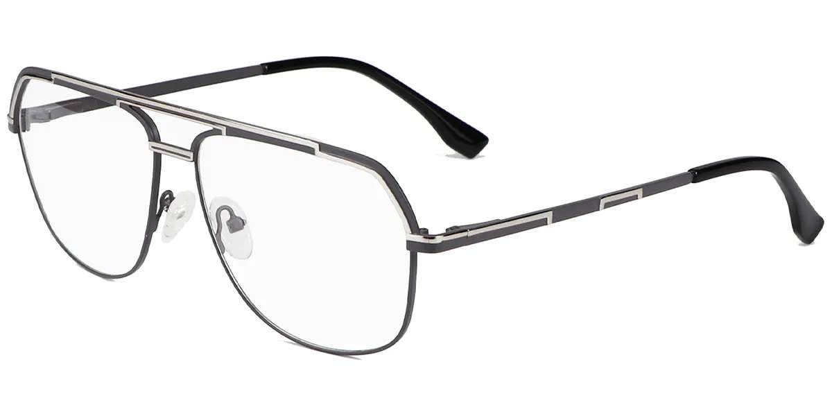 Moneti Eyewear Falcon Aviator Glasses – Grey Eyeglasses - front view