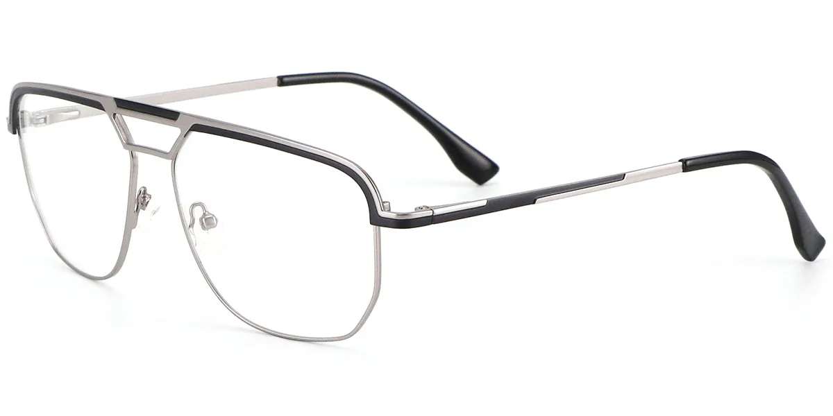 Moneti Eyewear Jetset Aviator Glasses – Grey Eyeglasses - angle view