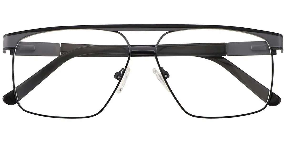 Moneti Eyewear Aurelio Aviator Glasses – Grey Eyeglasses - angle view