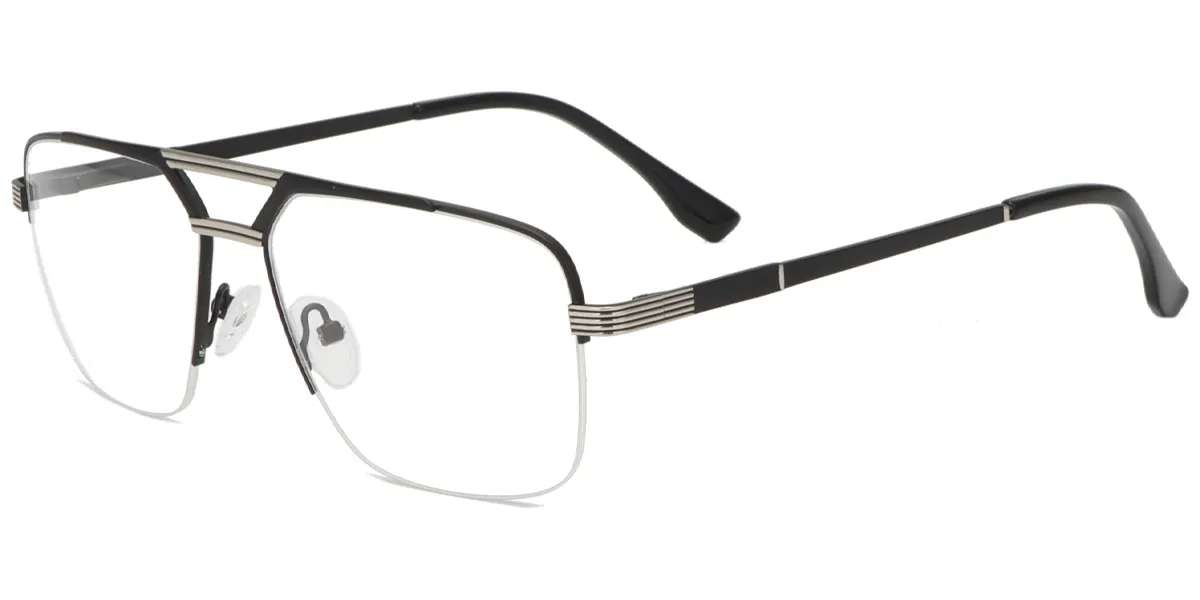 Moneti Eyewear Aero Aviator Glasses – Black Eyeglasses - angle view