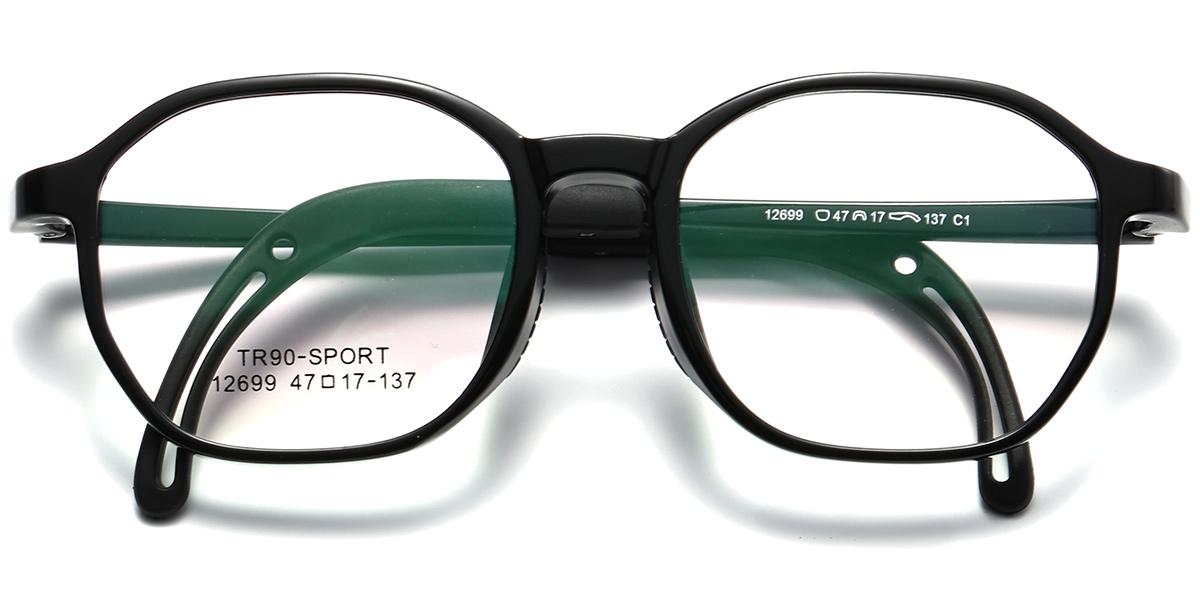 Moneti Eyewear Timeless Elegance Oval Black Eyeglasses - oval frame - front view
