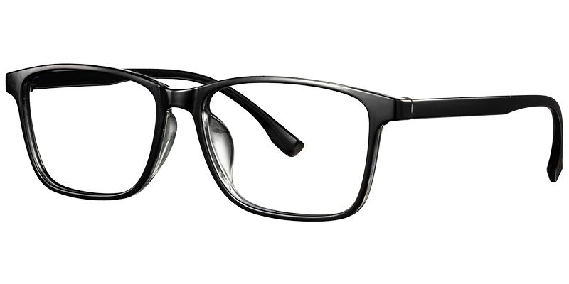 Moneti Eyewear Executive Series Rectangle Bright Black Eyeglasses - rectangle frame - front view - alternate view