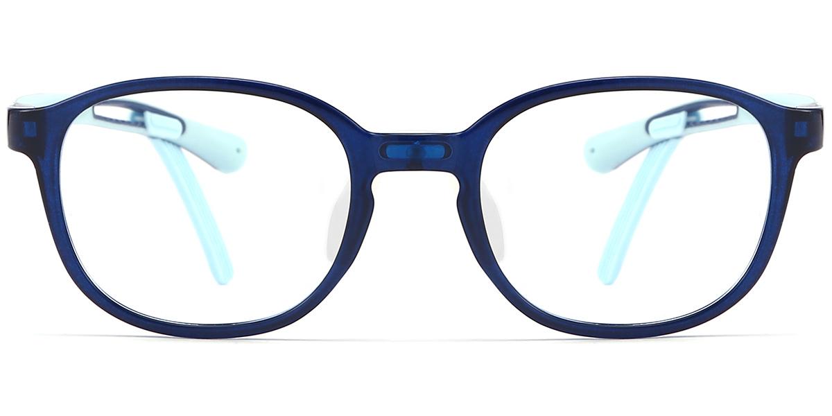 Moneti Eyewear Timeless Elegance Oval Blue Eyeglasses - oval frame - front view
