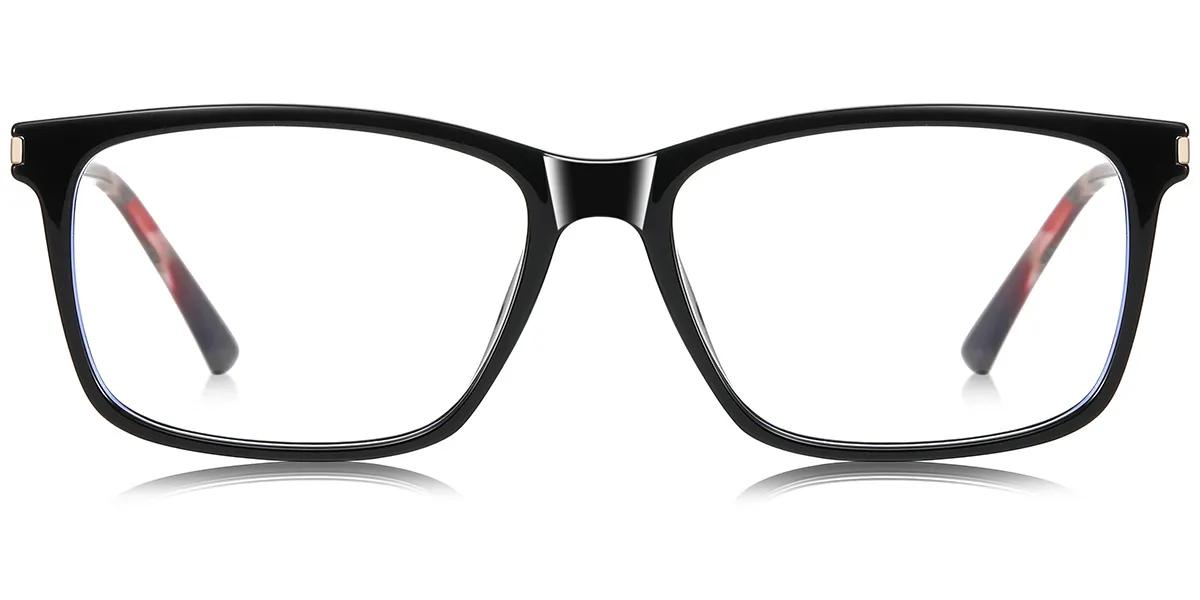 Moneti Eyewear Executive Line Rectangle Black Eyeglasses - rectangle frame - front view