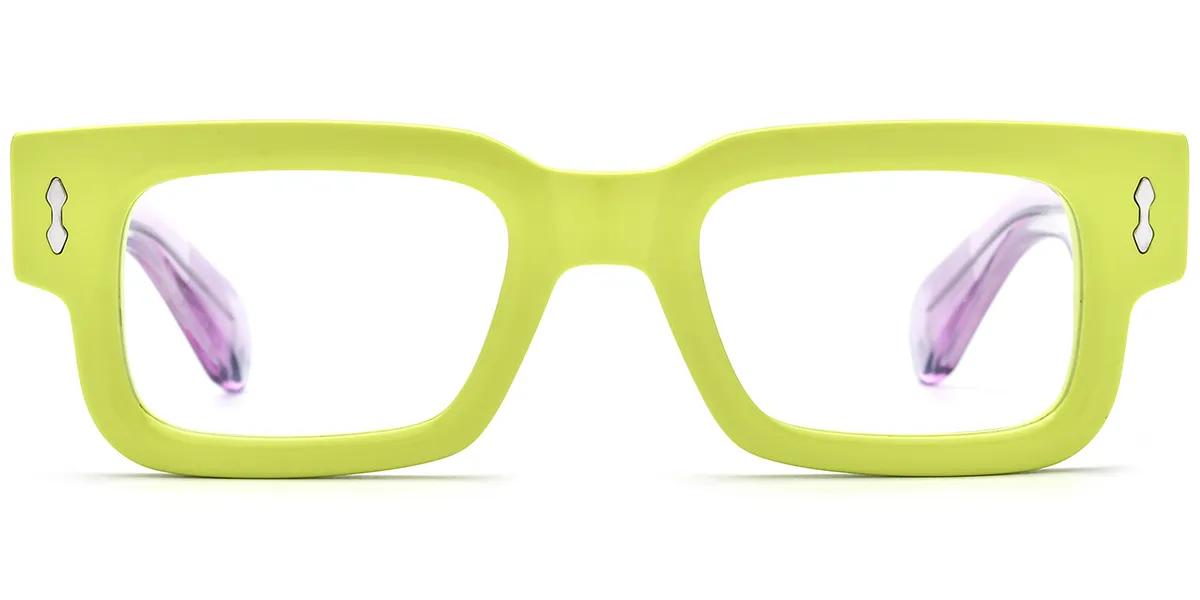 Moneti Eyewear Executive Line Rectangle Yellow Eyeglasses - rectangle frame - front view - alternate view