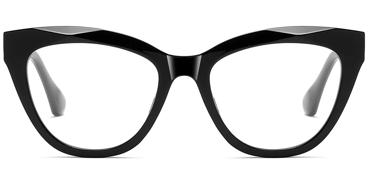 Moneti Eyewear Vintage Glamour Cat-Eye Black Eyeglasses - cat-eye frame - front view - alternate view