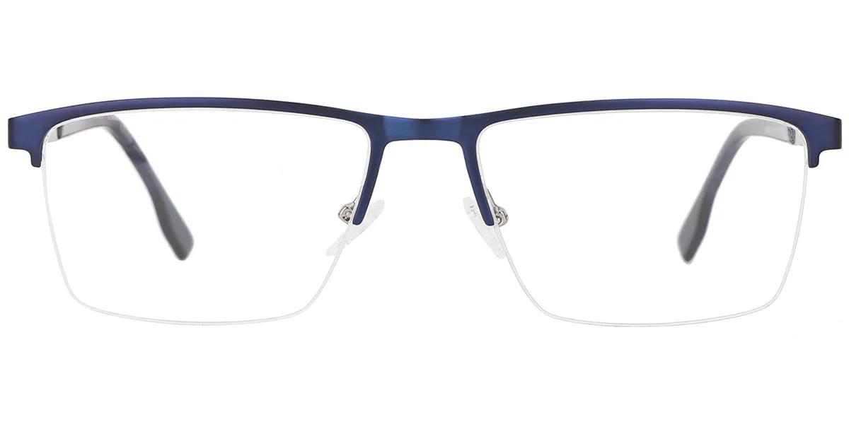 Moneti Eyewear Executive Line Rectangle Blue Eyeglasses - rectangle frame - front view