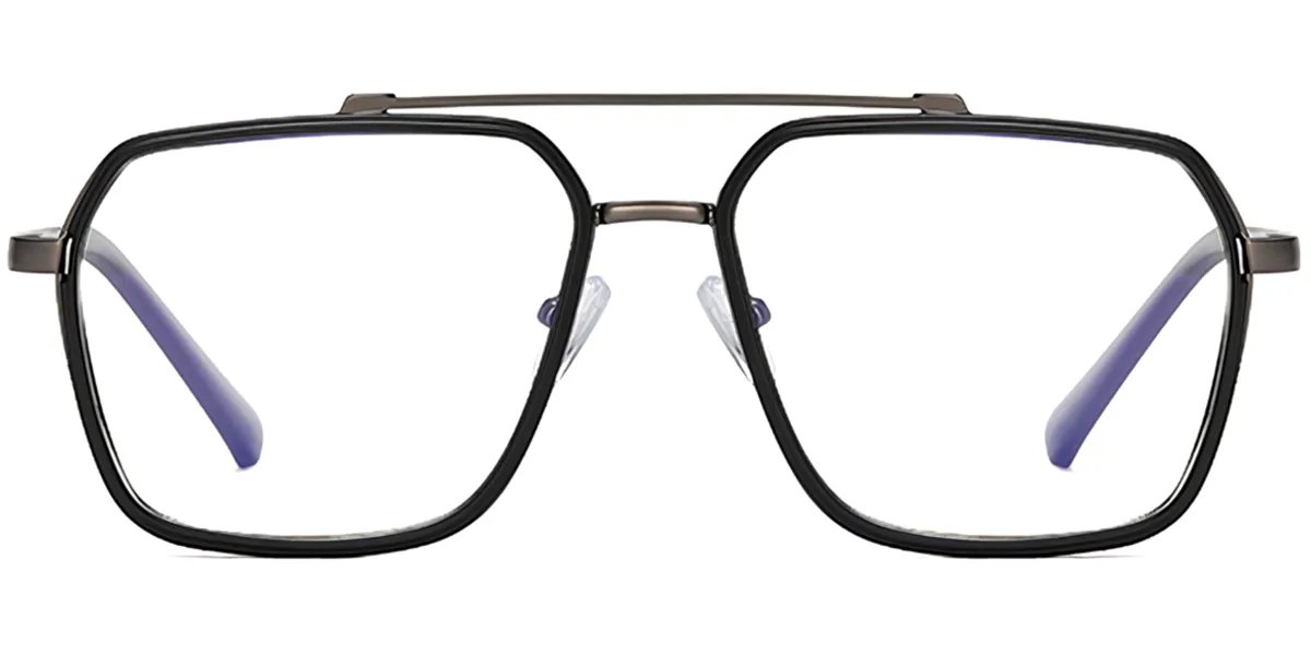 Moneti Eyewear Orion Aviator Glasses – Matte Black Eyeglasses - front view