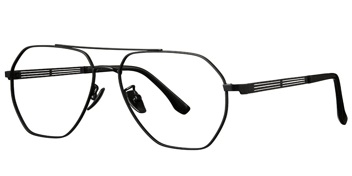 Moneti Eyewear Jetset Aviator Glasses – Black Eyeglasses - front view