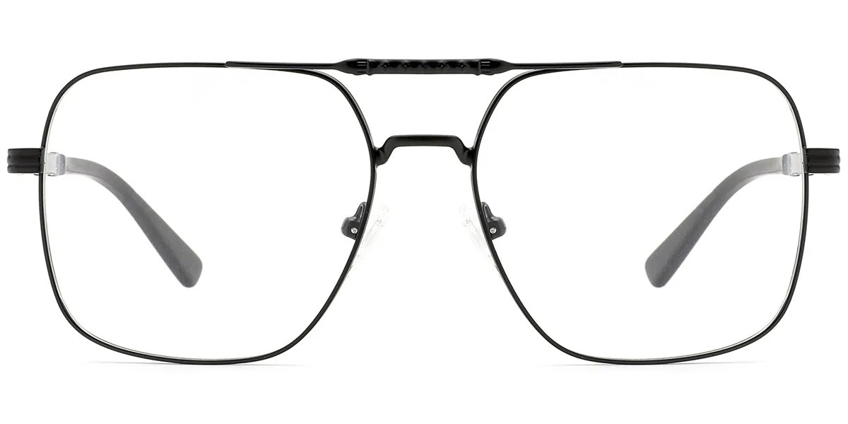Moneti Eyewear Nova Pilot Aviator Glasses – Black Eyeglasses - front view