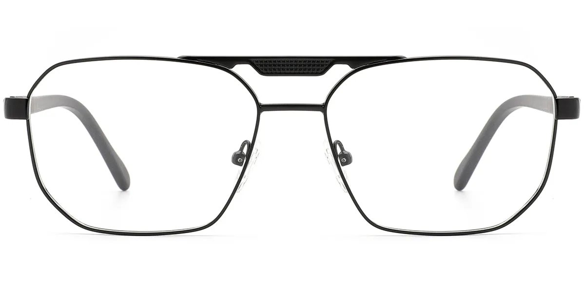 Moneti Eyewear Nova Pilot Aviator Glasses – Black Eyeglasses - front view