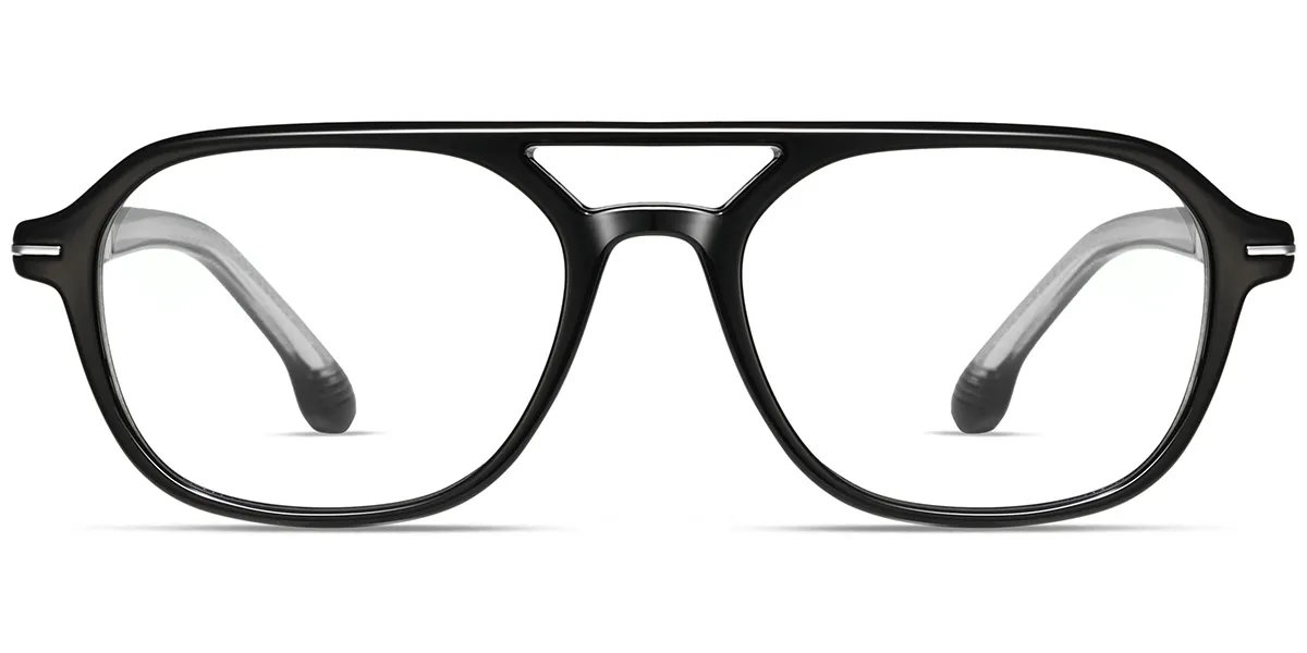 Moneti Eyewear Rovan Square Glasses – Black Eyeglasses - front view
