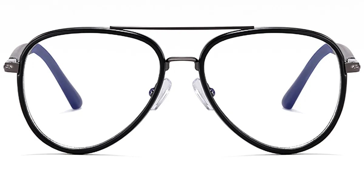 Moneti Eyewear Aurelio Aviator Glasses – Matte Black Eyeglasses - front view
