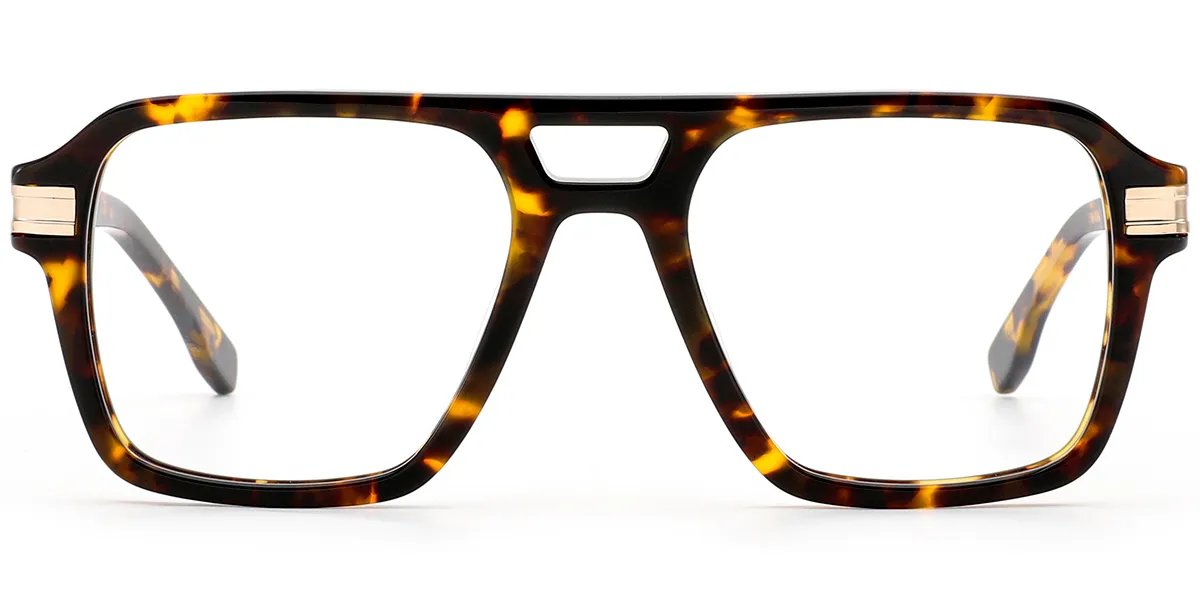 Moneti Eyewear Metro Rectangle Glasses – Yellow Eyeglasses - front view