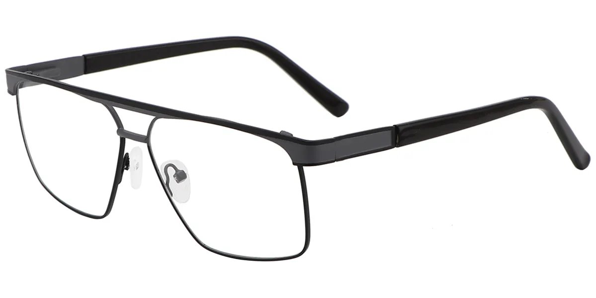 Moneti Eyewear Aurelio Aviator Glasses – Grey Eyeglasses - front view