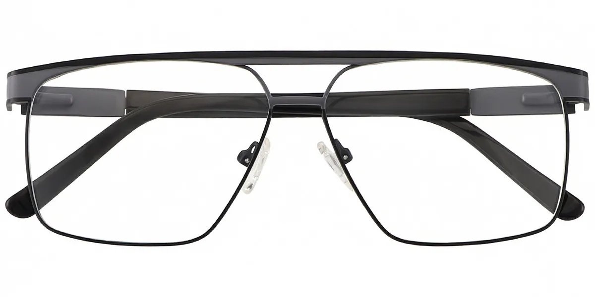 Moneti Eyewear Rovan Rectangle Glasses – Bright Black Eyeglasses - front view